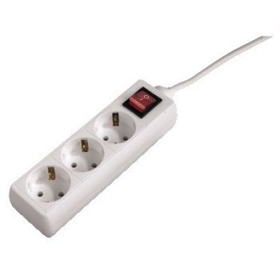 Extenso Elctrica 3 Tomadas c/ Interruptor, 1.4M, Branco